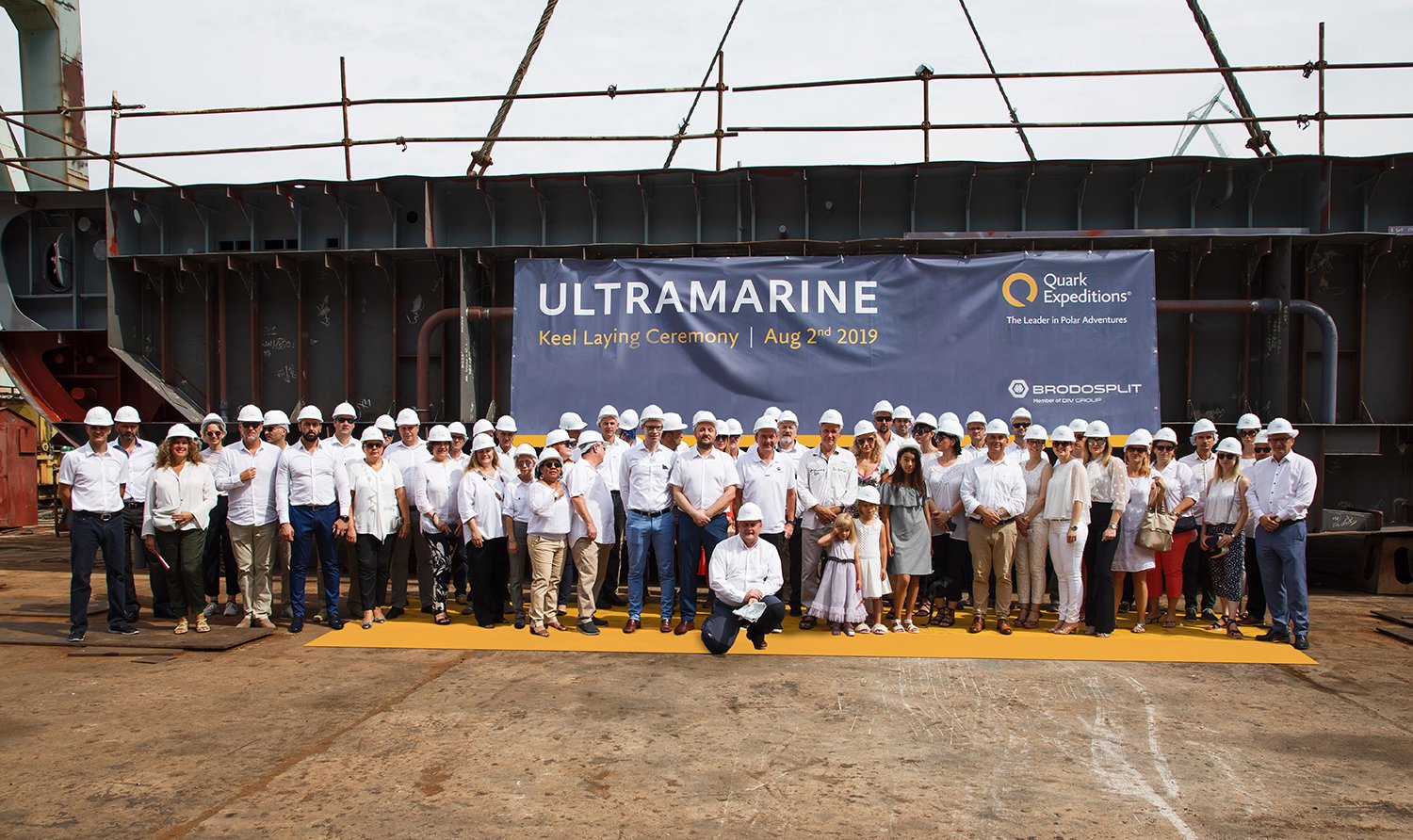 A group photo of all guests invited for the keel laying ceremony