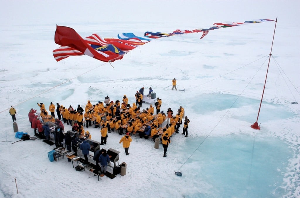 The climax of your North Pole expedition is a celebratory day on the ice at 90 degrees North, complete with a champagne toast and BBQ.
