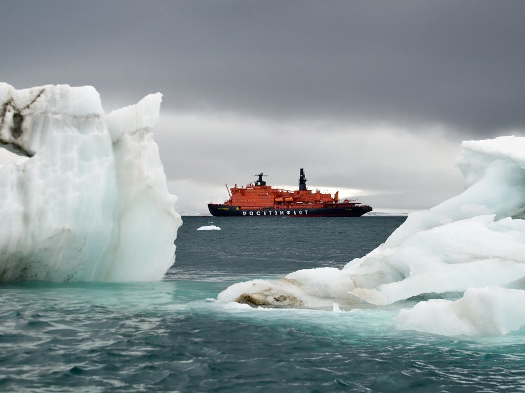 The Russian icebreaker known as the 50 Let Pobedy only makes five trips to the North Pole each summer.